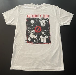 Authority Zero Band T-Shirt, White, Size: Medium - Picture 1 of 5