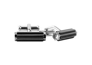 MONTBLANC ST.STEEL CUFFLINKS HERITAGE BAR GRAY PVD NEW NO BOX GERMANY 109810 - Picture 1 of 6