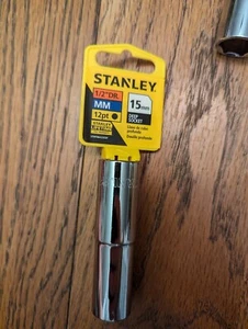 Stanley 1/2" Drive MM 12 Point 15mm Deep Socket 86-423 Lifetime Warranty - Picture 1 of 1
