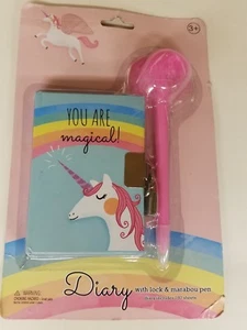 Tri Coastal Design Multicolor Rainbow You Are Magical Pink Fuzzy Pen Lock Key 3+ - Picture 1 of 4