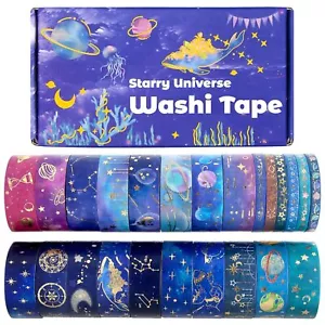 Biuunsf 24 Rolls Washi Tape Set - Galaxy Gold Foil Decorative Masking Tape, Adh - Picture 1 of 7