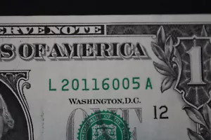 [JUNE 5, 2011] ONE DOLLAR FANCY BIRTHDAY NOTE  SN  L 20116005 A - Picture 1 of 3