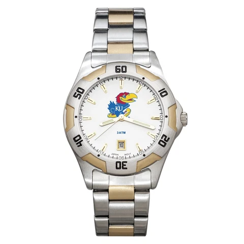 Univ Of Kansas All-Pro Men's Two-tone Watch W/Bracelet Cover