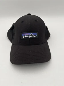 Patagonia Hat Netplus P6 Logo Strapback 6 Panel Black Cap Unstructured Dad GUC - Picture 1 of 5