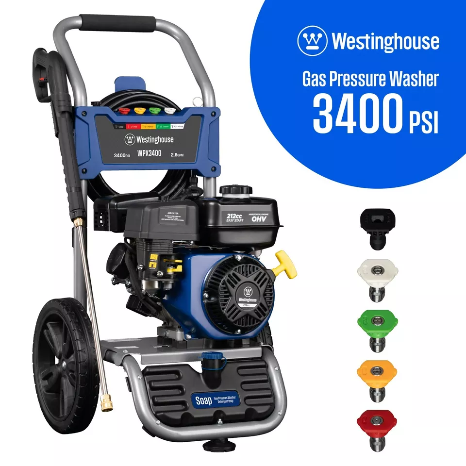 Westinghouse Refurbished 3400 PSI 2.6 GPM Gas Powered Cold Water Pressure Washer - Image 1 of 4
