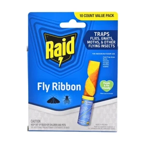 Pack Of 10 Fly Ribbon Insect Trap Sticky Glue Catcher Strip Traps Kitchen  Food, - Picture 1 of 5