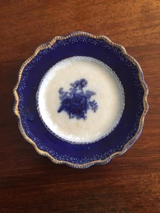Flow Blue Dessert Plate Bowl Iowa or Rose Pattern - Picture 1 of 12
