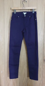 H&M size 10 burgundy maroon stretch denim skinny jeans W26 L29 - Picture 1 of 7