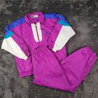 Vintage Bolo Spirit Windbreaker Jacket Pants Suit Womens XL Purple Retro 90s