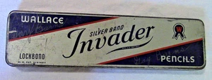SCATOLA DI LATTA VINTAGE WALLACE PENCIL CO. INVADER GRADO 2 MATITA - Foto 1 di 3