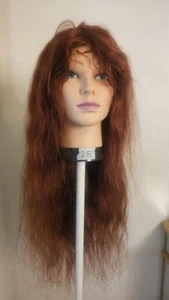 High-Quality Regular Top 26" Orangish Wavy 150% Virgin Human Hair Lace Wig - Picture 1 of 17
