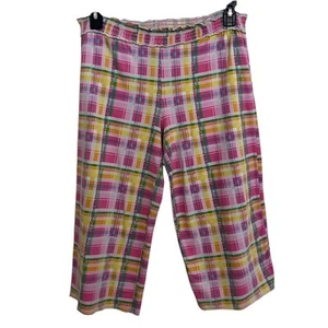 SouthPole | Vintage Y2K RARE Pastel Plaid Pajama Capri Pants Large Spellout - Picture 1 of 5