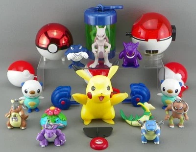 Vintage 1999 Nintendo Pokemon Burger King Pokeball Keychain Mewtwo Figure Lot - Image 1 of 4