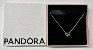 *BRAND NEW* Pandora Moments Sparkling Infinity Heart Collier Necklace 392666C01 - Picture 1 of 3