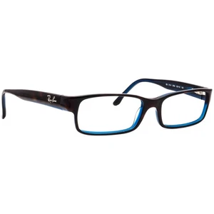 Ray-Ban Eyeglasses RB 5114 5064 Dark Havana on Blue Rectangular Frame 52[]16 135 - Picture 1 of 6