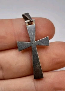 Sterling 925 Silver Cross Pendant - Religious Christian Catholic Orthodox Christ - Picture 1 of 8