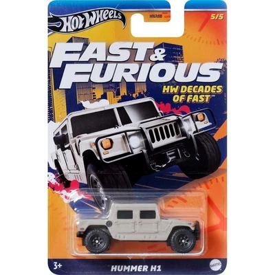 Fast Furious Car Model HUMMER H1 Scale 1:64 7cm Hot Wheels HRW45 Diecast - Image 1 of 3