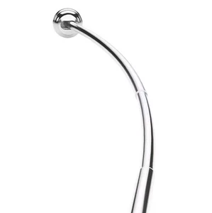 Zenna Home NeverRust Rust Proof Aluminum Tension Mount Curved Shower Rod Chrome - Picture 1 of 8