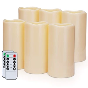 3" X 6" Outdoor Waterproof Flameless Candles, Battery Operated Candles with Remo - Picture 1 of 9