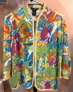 MULTIPLES Woman's Colorful Floral Jacket with Beads and Sequins Medium NEW NWT - Picture 1 of 10