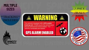 WARNING GPS ALARM ENABLED Vinyl Car Tracking Decal Sticker Large Multiple Sizes - Foto 1 di 10