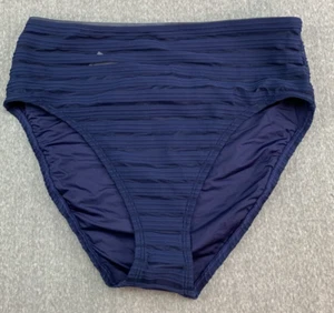 La Blanca Fluid Lines High Waist Swimsuit Bottom 10 Navy Blue Mesh Detail Classy - Picture 1 of 16