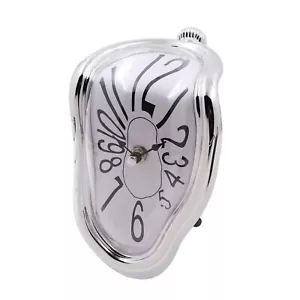 Decorative Melting Clock Twisted Shelf Hanging Surrealist for Shop Office Home - Picture 1 of 7
