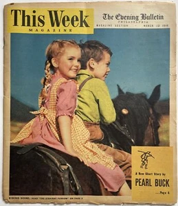 Pearl Buck Literature This Week Magazine by the Philadelphia Evening 1st Edition - Picture 1 of 6