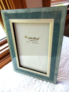 NATALINI ITALY 4" X 6" PHOTO FRAME HAND MADE MARQUETRY FAUX SUEDE BACK EASEL - Picture 1 of 5