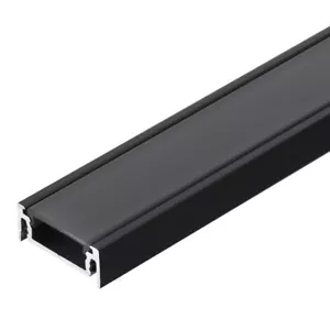 1m surface TL2F 24 x 9mm LED profile extrusion channel black anodized, diffuser - Picture 1 of 6