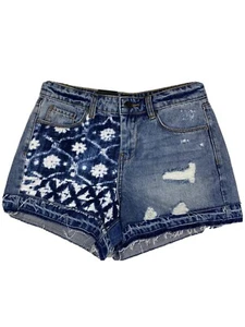 BlankNYC Womens The Perry Mom Jean Denim Shorts Distressed Raw Edge Hem Sz 26 - Picture 1 of 12