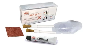 PVC-& PU-REPARATURSET CAMPLAST MINI + 2 Pinsel; Flickzeug Schlauchboot Zelt Pool - Bild 1 von 5