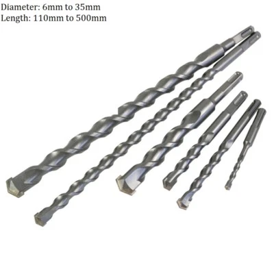 3mm-35mm SDS Plus Masonry Drill Bits Solid Carbid Tip 90-500mm Concrete Brick - Image 1 of 4