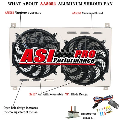 Aluminum Shroud Fan + Relay For 1992-2000,1993 Subaru Impreza 2.2L 2.5L MT - Image 1 of 4
