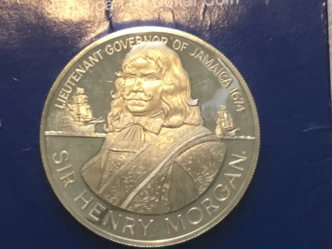 XXX RARE 1974 JAMAICA Sir Henry Morgan Port Royal Lieutenant SILVER $10 Coin Cover