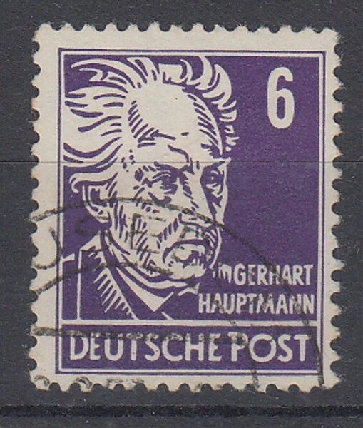 ALEMANHA ORIENTAL 1952 HAUPTMANN 6pf VIOLETA VFU (ID:455/D12828) - Imagem 1 de 1