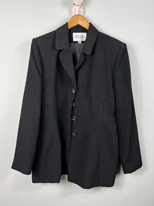 Executive Collection Womens Blazer Black Career Office Business Size 18 Buttons - Picture 1 of 10