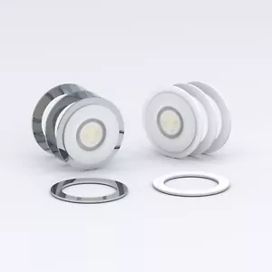 White & Silver Downlight Spotlight Surround Bezel Converter / QTY Discount - Picture 1 of 3