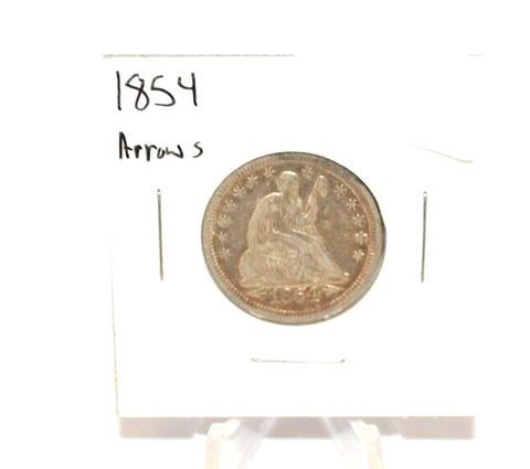 1854 Arrows Seated Liberty Quarter Dollar  [073WEJ] Cover