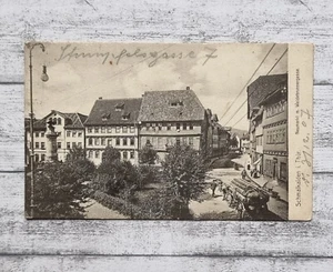 AK Schmalkalden Neumarkt Weidebrunnengasse Häuser Laterne alt Postkarte Vintage - Picture 1 of 2