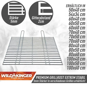🔥Wildkinger🔥 Grillgitter Grillrost versch. Größen 5mm Durchmesser BBQ Rost NEU - Bild 1 von 119