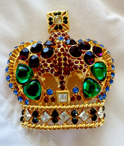 1990s GIANNI VERSACE rock n royalty crown brooch pin