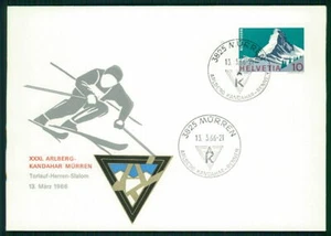 SUIZA CARTA CONMEMORATIVA 1966 CARRERAS DE ESQUÍ ARLBERG-KANDAHAR MURREN gl58 - Imagen 1 de 2