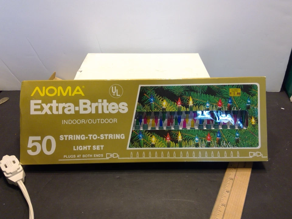 Vintage Noma Multi Color Extra-Brites Christmas 50 Light Set - NIP - Image 1 of 3