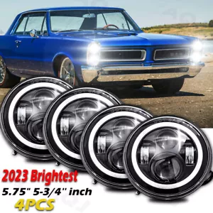 4pcs 5 3/4" 5.75 LED Headlights Projector HI/LO DRL for Pontiac GTO Grand Prix - Foto 1 di 12