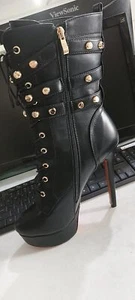 Botas de plataforma para mujer Onlymaker en la mitad de la pantorrilla con cordones con hebilla botines - Imagen 1 de 16