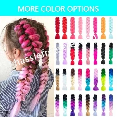 JUMBO Braiding Hair 60cm Hair Extensions Crochet Synthetic Fiber Braid Kanekalon - image 1 of 4