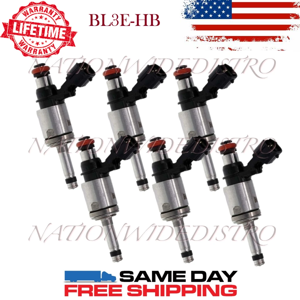 6x OEM Bosch Fuel Injectors for 2015 2016 2017 2018 Ford Transit-250 3.5L V6 - Image 1 of 4