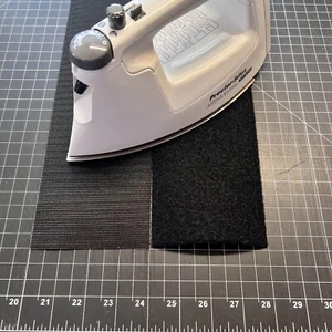 4 Zoll breites VELCRO® Marke AUFBÜGELN Typ Haken und Schlaufe Befestigungsset - 1 FUSS - schwarz - Bild 1 von 4