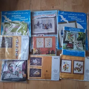 PILLOWS & PICTURES Crewel Embroidery Kits / Vintage/ 10 Rare Kits / YOU CHOOSE - Picture 1 of 12